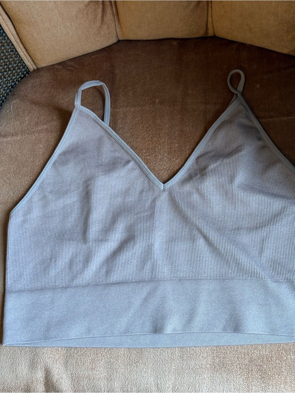 Soft Ribbed V‑Neck Brami Tank - Rust